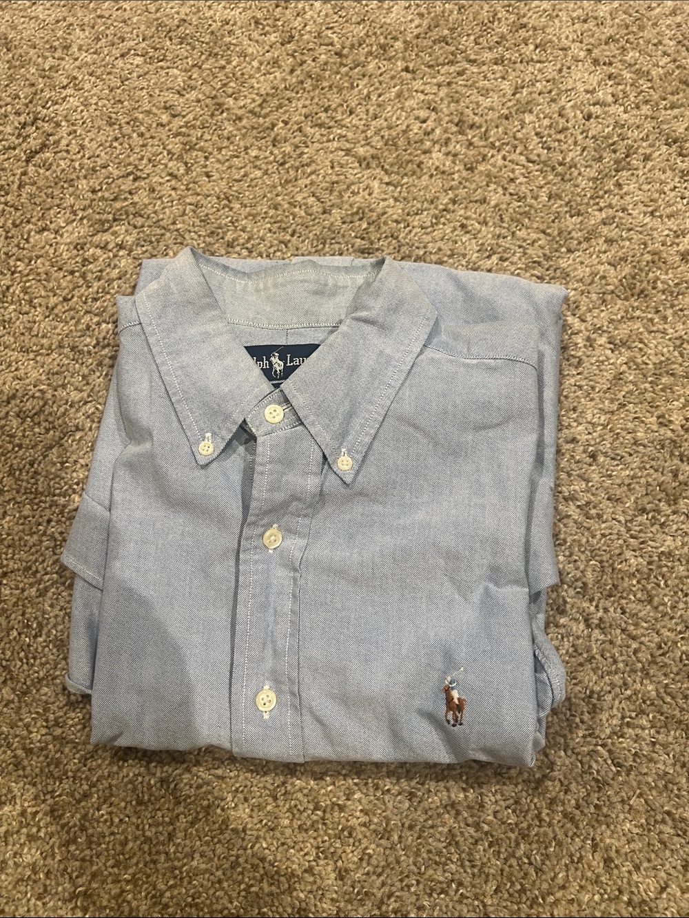 Ralph Lauren Light Blue Button-Down Oxford Shirt with Pony Logo